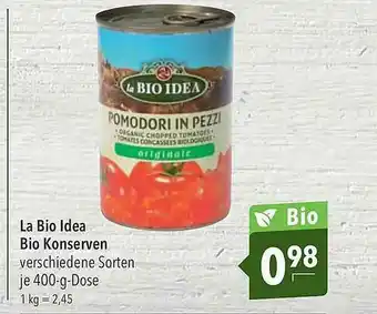 CITTI Markt La Bio Idea Bio Konserven Angebot