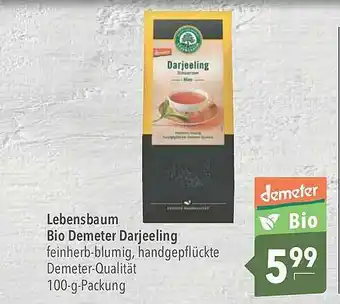 CITTI Markt Lebensbaum Bio Demeter Darjeeling Angebot