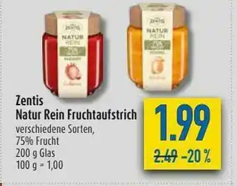 diska Zentis Natur Rein Fruchtaufstrich Angebot