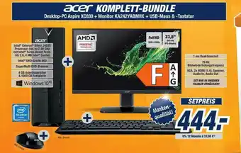 Expert Bening Acer Komplett-bundle Desktop-pc Aspire Xc830 + Monitor Ka242yabmiix + Usb-maus & Tastatur Angebot