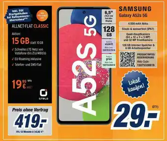 Expert Bening Samsung Galaxy A52s 5g Mit Otelo Allnet-flat Classic Angebot