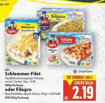 E-Center Schlemmer-filet Oder Filegro Iglo Angebot