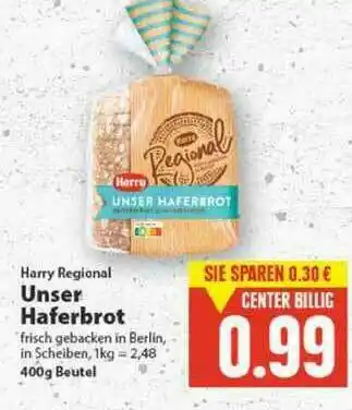 E-Center Unser Haferbrot Angebot