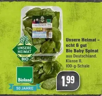 Edeka Unsere Heimat - Echt & Gut Bio Baby Spinat Angebot