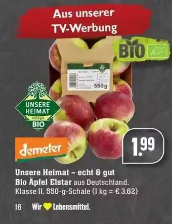 Edeka Unsere Heimat - Echt & Gut Bio äpfel Elstar Angebot