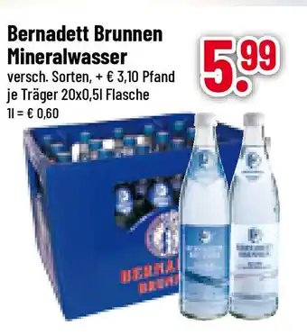 trinkgut Bernadett Brunnen Mineralwasser 20*500ml Angebot