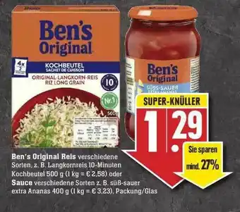 Edeka Ben's Original Reis Oder Sauce Angebot