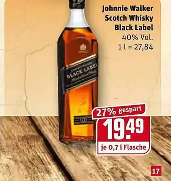 REWE Kaufpark Johnnie Walker Scotch Whisky Black Label Angebot