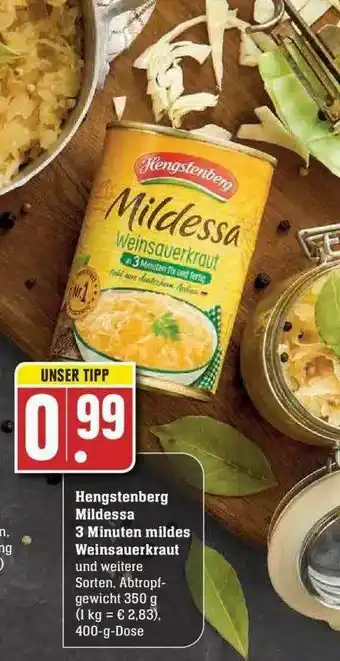 Edeka Hengstenberg Mildessa 3 Minuten Mildes Weinsauerkraut Angebot