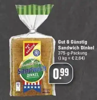 Edeka Gut & Günstig Sandwich Dinkel Angebot