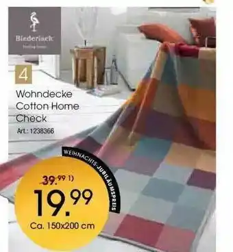 Zurbrüggen Wohndecke Cotton Home Check Angebot