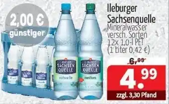 Getränke Quelle lleburger Sachsenquelle Mineralwasser 12x1,0 L Angebot