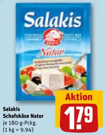 REWE Salakis Schafskäse Natur 180 g Pckg. Angebot