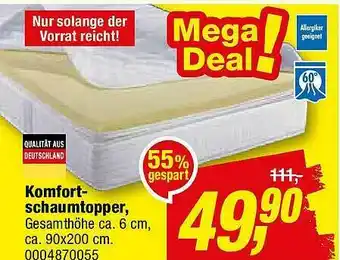 Opti Wohnwelt Komfort-schaumtopper Angebot