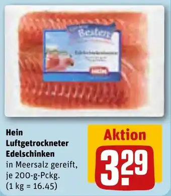 REWE Hein Luftgetrockneter Edelschinken 200 g Pckg. Angebot