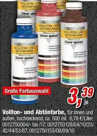 Opti Wohnwelt Vollton- Und Abtönfarbe Angebot