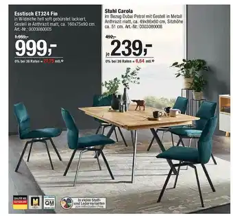 Opti Wohnwelt Esstisch Et324 Fin Stuhl Carola Angebot