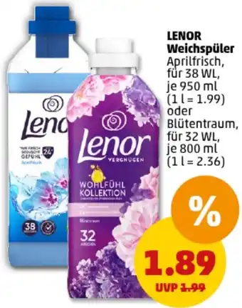 PENNY LENOR Weichspüler 950/800 ml Angebot