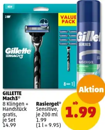 PENNY GILLETTE Mach3 oder Rasiergel 200 ml Angebot