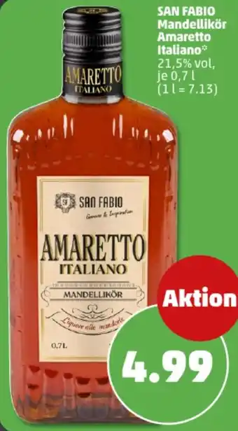 PENNY SAN FABIO Mandellikör Amaretto Italiano 0,7 L Angebot