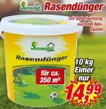 Posten Börse Sonnenhof Rasendünger 10 kg Eimer Angebot