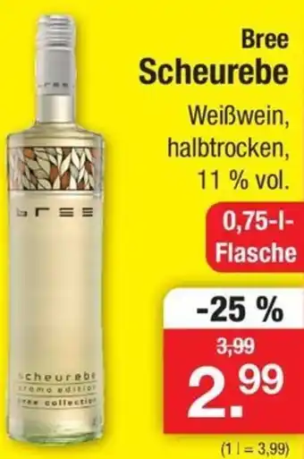 Zimmermann Bree Scheurebe 0,75 L Flasche Angebot