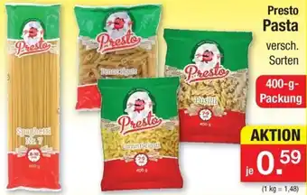 Zimmermann Presto Pasta 400 g Packung Angebot