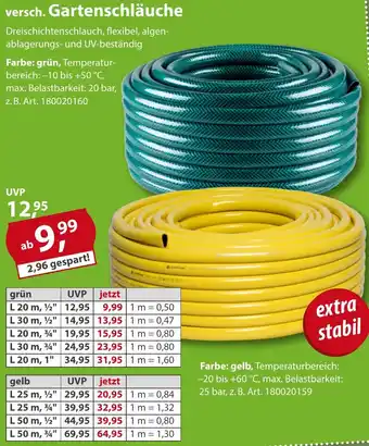 Sonderpreis Baumarkt versch. Gartenschläuche Angebot