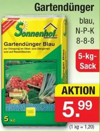 Zimmermann Sonnenhof Gartendünger 5-kg Sack Angebot