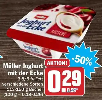 AEZ Müller Joghurt mit der Ecke 113-150g Becher Angebot