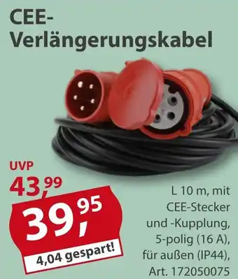 Sonderpreis Baumarkt CEE Verlängerungskabel Angebot