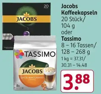 Rossmann Jacobs Kaffeekapseln 20 Stück/104 g oder Tassimo 8-16 Tassen/128-268 g Angebot