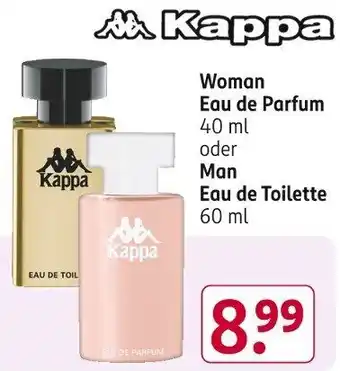 Rossmann Kappa Woman Eau de Parfum 40 ml oder Man Eau de Toilette 60 ml Angebot