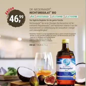 Reformhaus Bacher DR. NIEDERMAIER RECHTSREGULAT BIO 350 ml Angebot