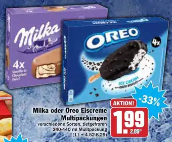 AEZ Milka oder Oreo Eis Cream Multipackungen 240-440ml Angebot