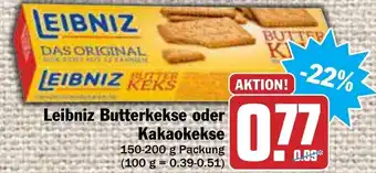 AEZ Leibniz Butterkekse oder Kakaokekse 150-200g Angebot