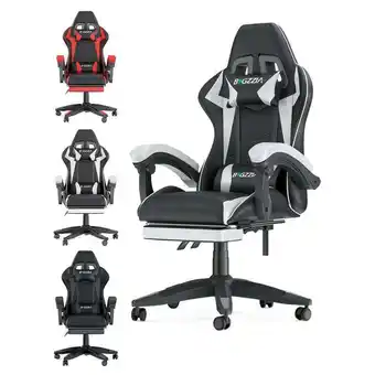 ManoMano Bigzzia - Gaming Stuhl mit Fußstütze - Gamer Stühle Ergonomisch mit Lendenkissen + Kopfstütze Gaming Chair Höhenverstellbar C Angebot