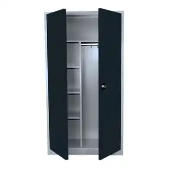 ManoMano Flügeltürschrank Kleiderschrank Stahl Lagerschrank Aktenschrank PutzSpind Werkzeugschrank Lichtgrau/Anthrazit 1950 x 925 x 42 Angebot