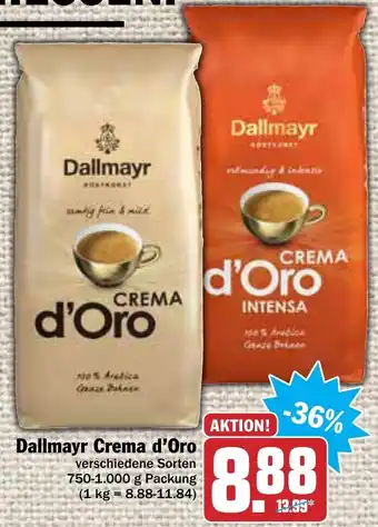 AEZ Dallmayr Crema d'Oro 750-1000g Angebot