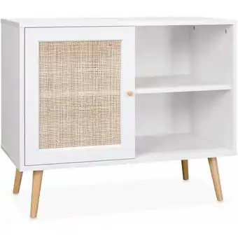 ManoMano Sideboard mit Rattangeflecht 80 x 39 x 65,8 cm - Weiß - Sweeek Angebot