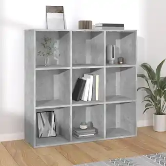 ManoMano Maisonchic - Bücherregal Küchenregal Regal für Wohnzimmer Büro und Flur Betongrau 98x30x98 cm Holzwerkstoff DE22080 - Grau Angebot