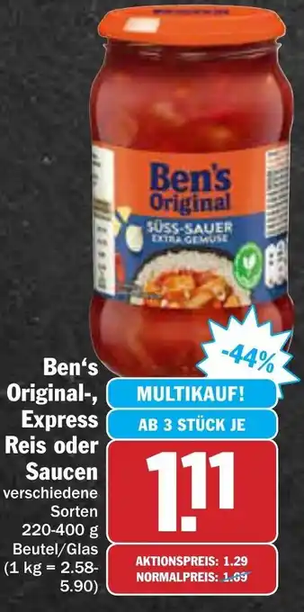 AEZ Ben's Original, Express Reis oder Saucen 220-400g Angebot