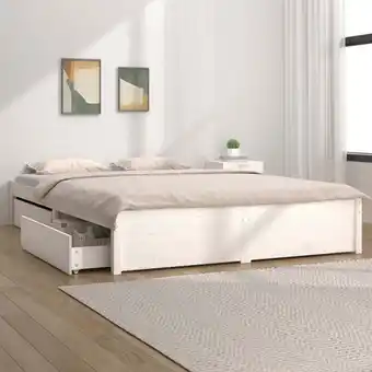 ManoMano Bett mit Schubladen - Jugendbett Bettgestell Weiß 120x200 cm BV444263 Bonnevie Angebot