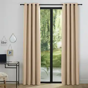 ManoMano Univers Decor - 2er-Set Verdunkelungsvorhänge beige 140 x 260 cm - Beige Angebot