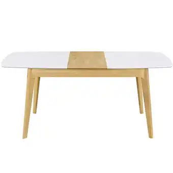 ManoMano Tisch ausziehbar skandinavisch Weiß und Holz Länge 140-180 cm meena - Weiß Angebot