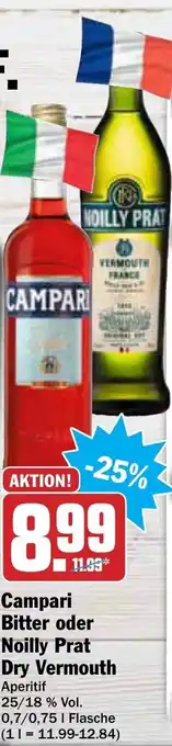 AEZ Campari Bitter oder Noilly Prat Dry Vermouth 0,7/0,75L Angebot