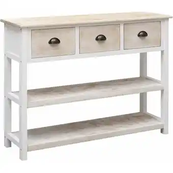 ManoMano Sideboard Kommode für Wohnzimmer Küche Weiß und Braun 108x30x76 cm Massivholz Paulownia DE81021 - Weiß Angebot