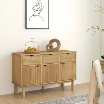 ManoMano Sideboard Sideboard Kommode Küchenschrank Aufbewahrungsschrank otta 114x43x73,5 cm Massivholz Kiefer NNDG4383 Maisonchic Angebot