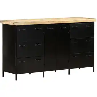 ManoMano Maisonchic - Sideboard Kommode für Wohnzimmer Küche 140x38x76 cm Raues Mangoholz DE73269 - Weiß Angebot