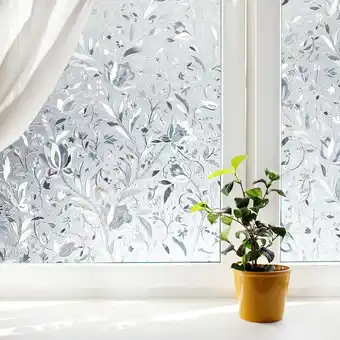 ManoMano Swanew - Sichtschutzfolie 3D Fensterfolie Selbstklebend Spiegelfolie Sonnenschutzfolie Blumen 60x200cm - Weiß Angebot